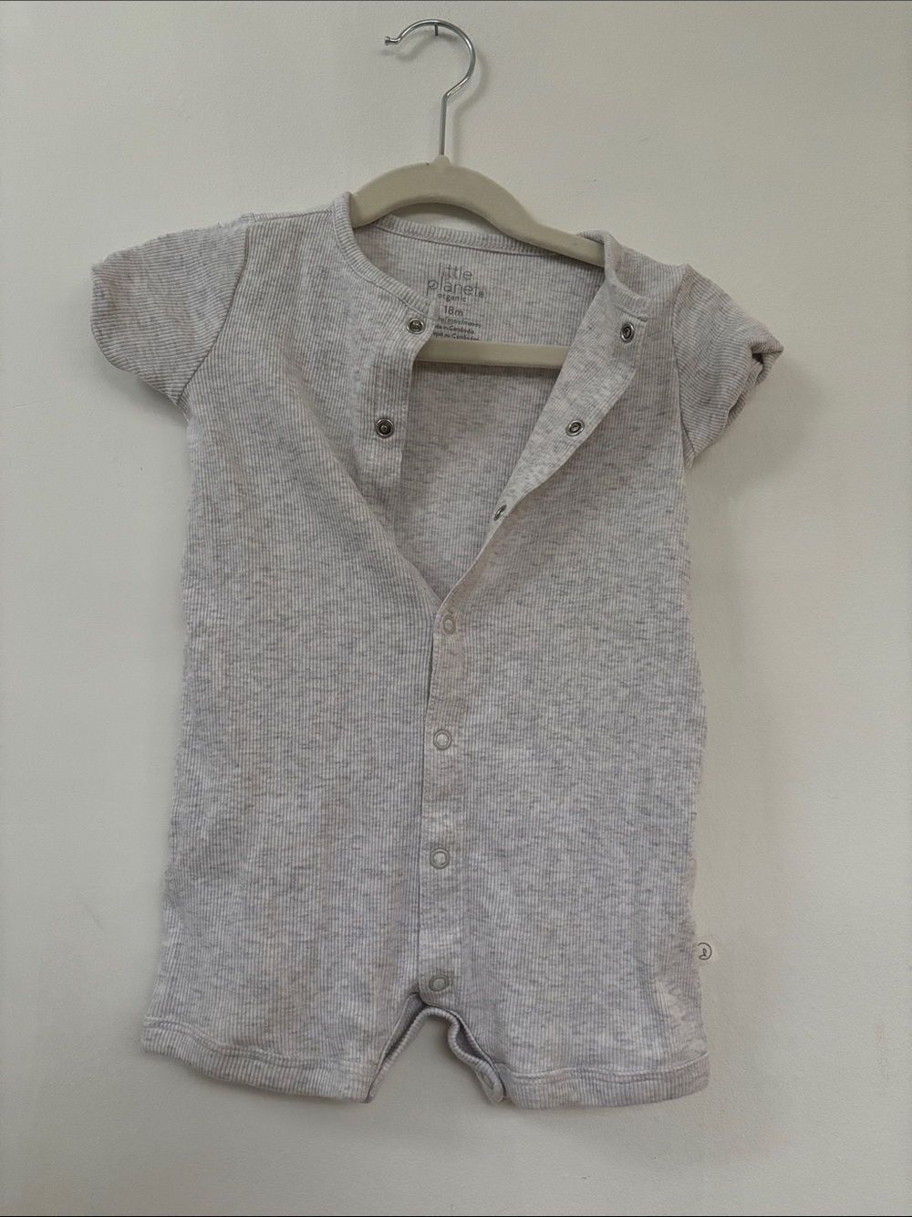 Little Planet by Carter’s Short-Sleeve Ribbed Romper 18M
